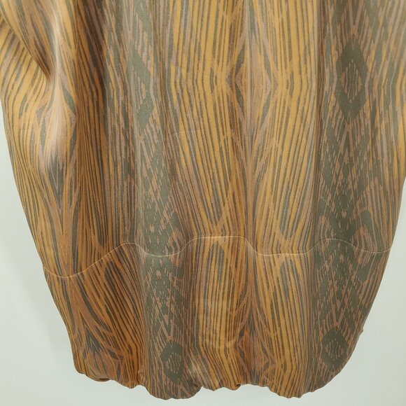 Derek Lam for DesigNation Bubble-Hem Surplice Satin Mini Dress L Woodgrain - Picture 12 of 14